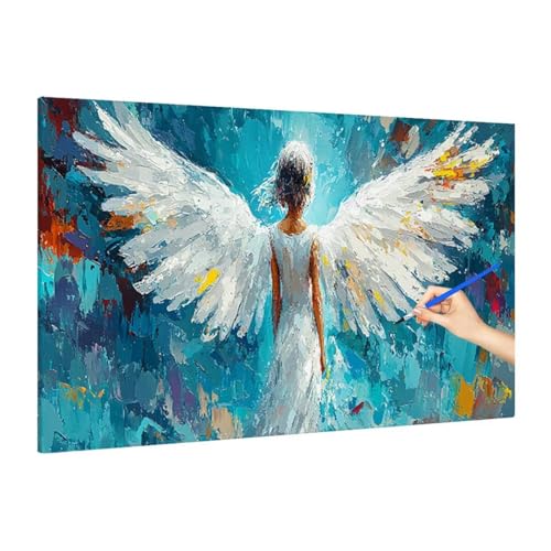 Malen Nach Zahlen Erwachsene Anime, Malen Nach Zahlen Engel Paint by Numbers Kinder mit Leinwand Pinseln Acrylpigment, DIY Set Erwachsene Bastelset Frauen für Herbst Deko Wohnzimmer 160x70cm R-72 von Muqouuoi