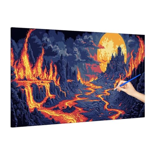 Malen Nach Zahlen Erwachsene Anime Malen Nach Zahlen Groß, Abstrakt Paint by Numbers Bastelset Erwachsene, DIY Paint by Numbers Set für Herbst Dekoration, Deko Wohnzimmer, Geschenke 180x80cm S-34 von Muqouuoi