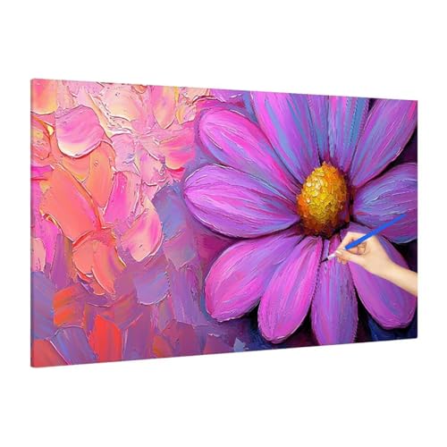 Malen Nach Zahlen Erwachsene Blumen, Malen Nach Zahlen Abstrakt Paint by Numbers Kinder mit Leinwand Pinseln Acrylpigment, DIY Set Erwachsene Bastelset Frauen für Herbst Deko Wohnzimmer 180x80cm S-47 von Muqouuoi