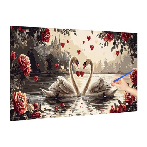 Malen Nach Zahlen Erwachsene Blumen, Malen Nach Zahlen Tiere Paint by Numbers Kinder mit Leinwand Pinseln Acrylpigment, DIY Set Erwachsene Bastelset Frauen für Herbst Deko Wohnzimmer 180x80cm S-29 von Muqouuoi