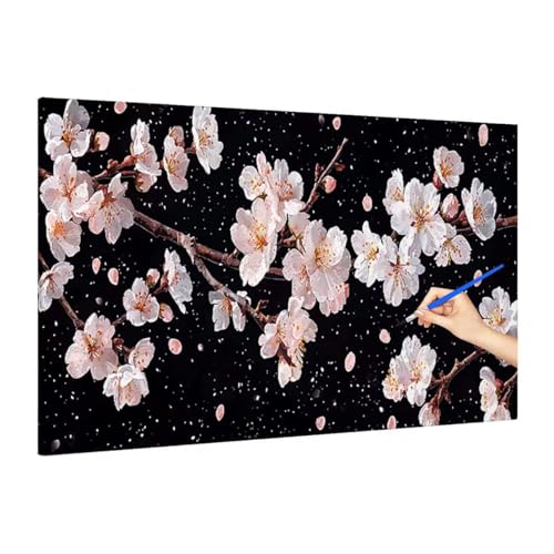 Malen Nach Zahlen Erwachsene Blumen Malen Nach Zahlen Groß, Japan Paint by Numbers Bastelset Erwachsene, DIY Paint by Numbers Set für Herbst Dekoration, Zimmer Deko Wohnzimmer, Geschenke 180x80cm R-32 von Muqouuoi