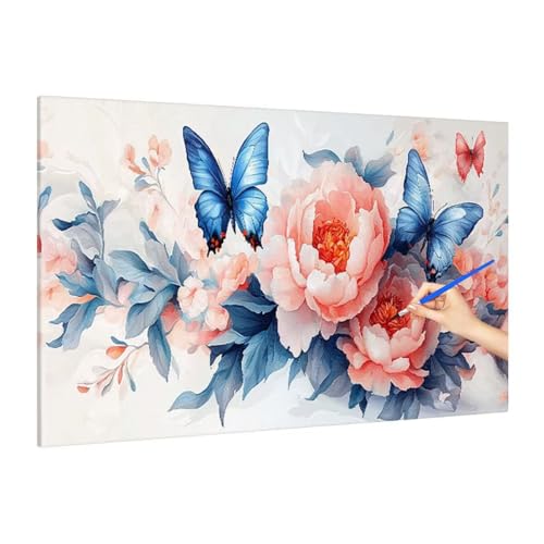 Malen Nach Zahlen Erwachsene Blumen Malen Nach Zahlen Groß, Schmetterling Paint by Numbers Bastelset Erwachsene, DIY Paint by Numbers Set, Herbst Dekoration, Deko Wohnzimmer, Geschenke 160x70cm S-49 von Muqouuoi