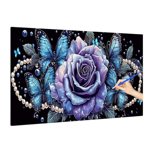 Malen Nach Zahlen Erwachsene Blumen Malen Nach Zahlen Groß, Schmetterling Paint by Numbers Bastelset Erwachsene, Paint by Numbers Set für Herbst Dekoration, Deko Wohnzimmer, Geschenke 140x60cm S-64 von Muqouuoi