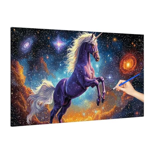 Malen Nach Zahlen Erwachsene Einhorn Malen Nach Zahlen Groß, Fantasy Paint by Numbers Bastelset Erwachsene, DIY Paint by Numbers Set für Herbst Dekoration, Deko Wohnzimmer, Geschenke 90x40cm S-70 von Muqouuoi