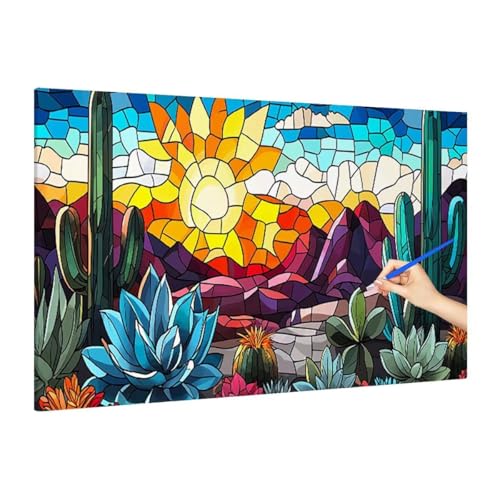 Malen Nach Zahlen Erwachsene Farbe, Malen Nach Zahlen Pflanzen Paint by Numbers Kinder mit Leinwand Pinseln Acrylpigment, DIY Set Erwachsene Bastelset Frauen für Herbst Deko Wohnzimmer 90x40cm S-50 von Muqouuoi