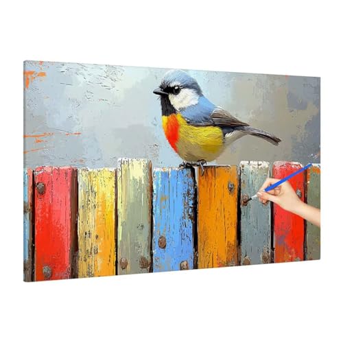 Malen Nach Zahlen Erwachsene Farbe, Malen Nach Zahlen Vogel Paint by Numbers Kinder mit Leinwand Pinseln Acrylpigment, DIY Set Erwachsene Bastelset Frauen für Herbst Deko Wohnzimmer 90x40cm S-41 von Muqouuoi