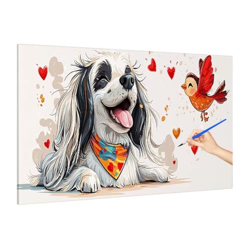 Malen Nach Zahlen Erwachsene Hund Malen Nach Zahlen Groß, Schmetterling Paint by Numbers Bastelset Erwachsene, DIY Paint by Numbers Set für Herbst Dekoration, Deko Wohnzimmer, Geschenke 180x80cm S-46 von Muqouuoi
