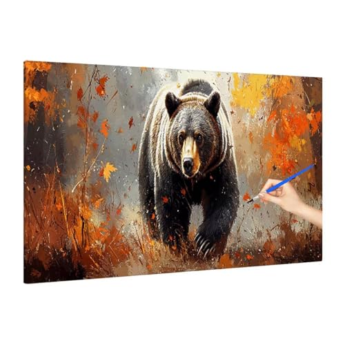 Malen Nach Zahlen Erwachsene Tiere Malen Nach Zahlen Groß, Herbst Paint by Numbers Bastelset Erwachsene, DIY Paint by Numbers Set für Herbst Dekoration, Zimmer Deko Wohnzimmer, Geschenke 110x50cm S-37 von Muqouuoi