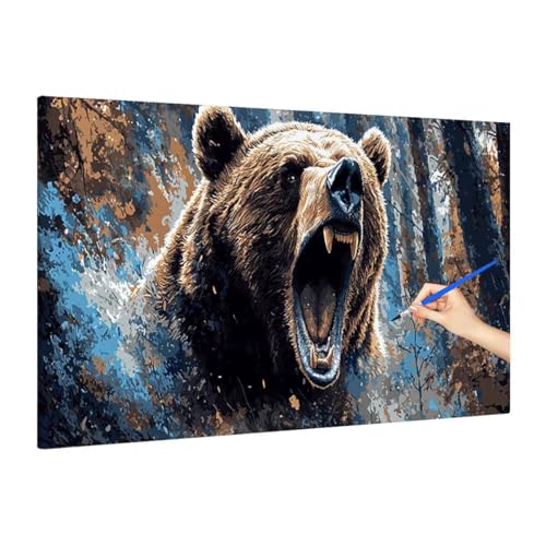 Malen Nach Zahlen Erwachsene Tiere Malen Nach Zahlen Groß, Tragen Paint by Numbers Bastelset Erwachsene, DIY Paint by Numbers Set für Herbst Dekoration, Zimmer Deko Wohnzimmer, Geschenke 110x50cm S-67 von Muqouuoi
