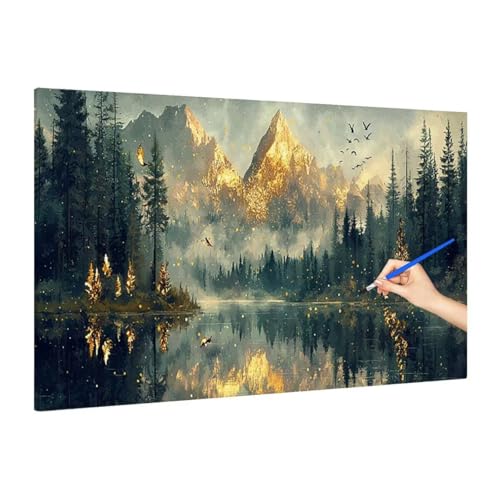 Malen Nach Zahlen Landschaft, Malen Nach Zahlen XXL 180x80cm, Berge Paint by Numbers DIY Set Erwachsene, Paint by Numbers Bastelset Erwachsene Frauen für Deko Wohnzimmer, Geschenke für Frauen R-52 von Muqouuoi