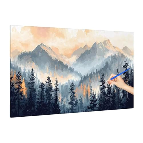 Malen Nach Zahlen Landschaft, Malen Nach Zahlen XXL 180x80cm, Berge Paint by Numbers DIY Set Erwachsene, Paint by Numbers Bastelset Erwachsene Frauen für Deko Wohnzimmer, Geschenke für Frauen S-36 von Muqouuoi