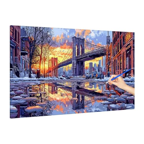 Malen Nach Zahlen London, Malen Nach Zahlen XXL 110x50cm, Landschaft Paint by Numbers DIY Set Erwachsene, Paint by Numbers Bastelset Erwachsene Frauen für Deko Wohnzimmer, Geschenke für Frauen R-43 von Muqouuoi