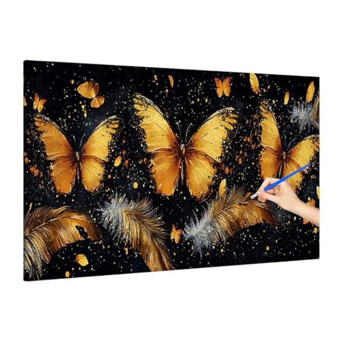 Malen Nach Zahlen Tiere, Malen Nach Zahlen XXL 140x60cm, Schmetterling Paint by Numbers DIY Set Erwachsene, Paint by Numbers Bastelset Erwachsene Frauen für Deko Wohnzimmer, Geschenke für Frauen R-61 von Muqouuoi