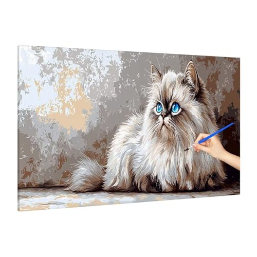 Malen Nach Zahlen Tiere, Malen Nach Zahlen XXL 160x70cm, Katze Paint by Numbers DIY Set Erwachsene, Paint by Numbers Bastelset Erwachsene Frauen für Herbstdeko Wohnzimmer, Geschenke für Frauen S-57 von Muqouuoi