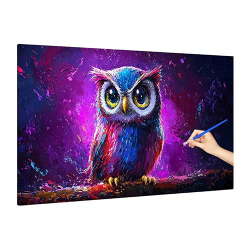 Malen Nach Zahlen Tiere, Malen Nach Zahlen XXL 180x80cm, Eule Paint by Numbers DIY Set Erwachsene, Paint by Numbers Bastelset Erwachsene Frauen für Herbstdeko Wohnzimmer, Geschenke für Frauen R-76 von Muqouuoi