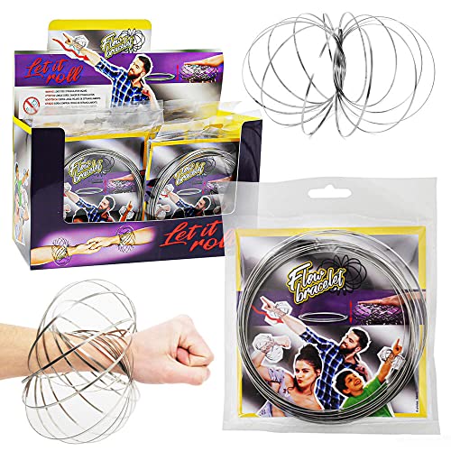 Murago - 12er Set Flow Ring ca.13cm - Magisches lustiges 3D Metall Spielzeuge Spirale Ringe Antistress Geschenk Mitgebsel Jungen Mädchen Kindergeburtstag von Murago