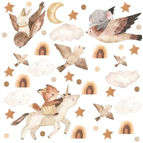 Muralo Sticker Set für Mädchen und Jungen - Aquarell Aufkleber Wandsticker Tattoo für Kinderzimmer - Vögel im Boho Stil Motiv - Br.60cm x Hö.30cm Muralo Sticker Set für Mädchen und Jungen - Aquarell Aufkleber Wandsticker Tattoo für Kinderzimmer - Vögel im Boho Stil Motiv - Br.60cm x Hö.30cm von Muralo
