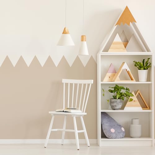 Muralo - Wandtatto für Kinderzimmer für Mädchen und Jugend - Wandsticker, Wandaufkleber Zickzack Tapete für Kindergärten, Schulaula, Schule, Boho Stil - Br.120cm x Hö.120cm - Beige Muralo - Wandtatto für Kinderzimmer für Mädchen und Jugend - Wandsticker, Wandaufkleber Zickzack Tapete für Kindergärten, Schulaula, Schule, Boho Stil - Br.120cm x Hö.120cm - Beige von Muralo