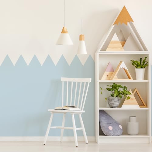 Muralo - Wandtatto für Kinderzimmer für Mädchen und Jugend - Wandsticker, Wandaufkleber Zickzack Tapete für Kindergärten, Schulaula, Schule, Boho Stil - Br.120cm x Hö.120cm - Blau Muralo - Wandtatto für Kinderzimmer für Mädchen und Jugend - Wandsticker, Wandaufkleber Zickzack Tapete für Kindergärten, Schulaula, Schule, Boho Stil - Br.120cm x Hö.120cm - Blau von Muralo