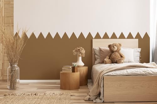 Muralo - Wandtatto für Kinderzimmer für Mädchen und Jugend - Wandsticker, Wandaufkleber Zickzack Tapete für Kindergärten, Schulaula, Schule, Boho Stil - Br.120cm x Hö.120cm - Braun von Muralo