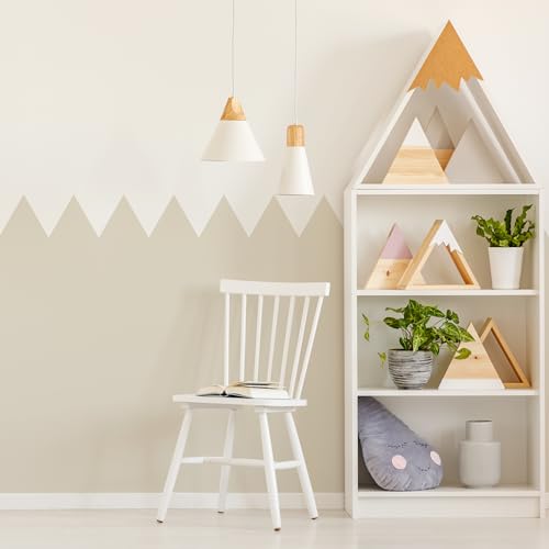 Muralo - Wandtatto für Kinderzimmer für Mädchen und Jugend - Wandsticker, Wandaufkleber Zickzack Tapete für Kindergärten, Schulaula, Schule, Boho Stil - Br.120cm x Hö.120cm- Creme Muralo - Wandtatto für Kinderzimmer für Mädchen und Jugend - Wandsticker, Wandaufkleber Zickzack Tapete für Kindergärten, Schulaula, Schule, Boho Stil - Br.120cm x Hö.120cm- Creme von Muralo