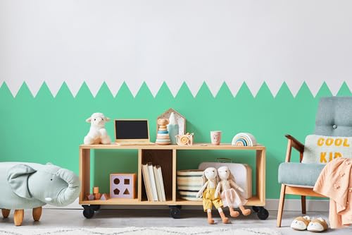Muralo - Wandtatto für Kinderzimmer für Mädchen und Jugend - Wandsticker, Wandaufkleber Zickzack Tapete für Kindergärten, Schulaula, Schule, Boho Stil - Br.120cm x Hö.120cm - Mintgrün Muralo - Wandtatto für Kinderzimmer für Mädchen und Jugend - Wandsticker, Wandaufkleber Zickzack Tapete für Kindergärten, Schulaula, Schule, Boho Stil - Br.120cm x Hö.120cm - Mintgrün von Muralo