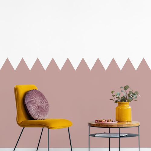 Muralo - Wandtatto für Kinderzimmer für Mädchen und Jugend - Wandsticker, Wandaufkleber Zickzack Tapete für Kindergärten, Schulaula, Schule, Boho Stil - Br.120cm x Hö.120cm - Puderrosa Muralo - Wandtatto für Kinderzimmer für Mädchen und Jugend - Wandsticker, Wandaufkleber Zickzack Tapete für Kindergärten, Schulaula, Schule, Boho Stil - Br.120cm x Hö.120cm - Puderrosa von Muralo