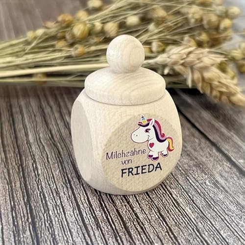 Murmelkiste Personalisierte Milchzahndose, Einhorn, Ahornholz Murmelkiste Personalisierte Milchzahndose, Einhorn, Ahornholz von Murmelkiste