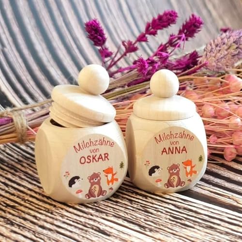 Murmelkiste Personalisierte Milchzahndose, Waldtiere, hochwertiges Ahornholz Murmelkiste Personalisierte Milchzahndose, Waldtiere, hochwertiges Ahornholz von Murmelkiste