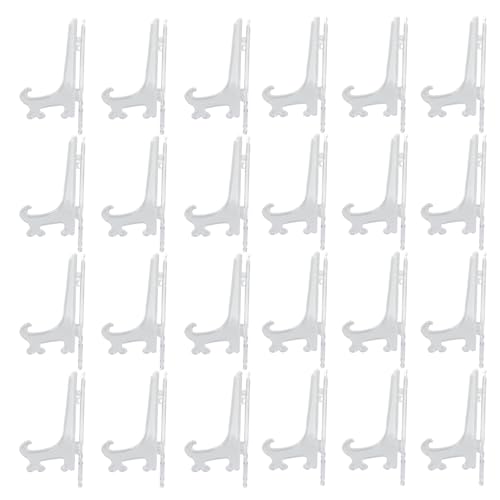 Murtenze Kunststoff-Staffeleiplatte, Präsentationsständer, Bilderrahmen, Mini-Staffelei für Hochzeiten/Heimdekoration (10,2 cm, transparent), 24 Stück von Murtenze
