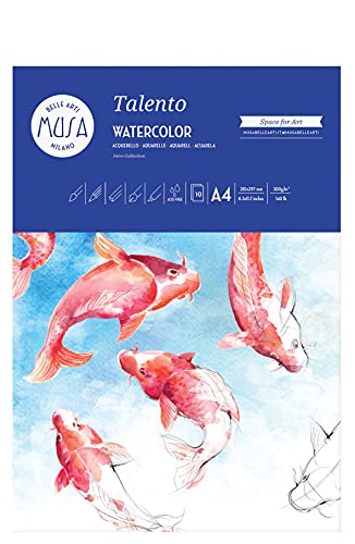Musa 94140 Aquarellpapier Talento, A4, 300 g, 10 Blatt von MUSA