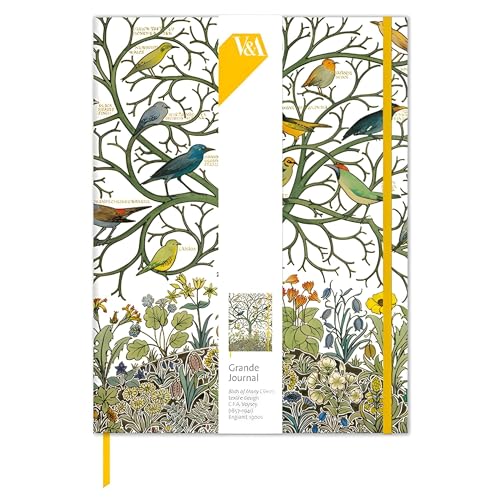 Museums & Galleries C.F.A Voysey Botanical Design Hardcover Journal – Grande Notizbuch – 187 x 247 mm – Birds of Many Climes – Special Finish – Artistic Stationery von Museums & Galleries