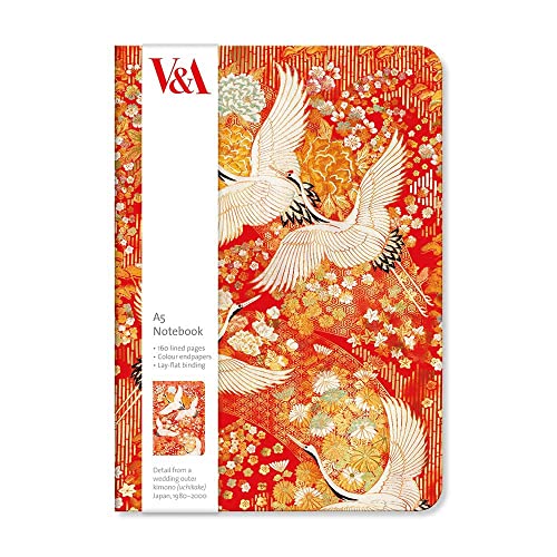 V&A Kimono Cranes A5 Notebook V&A Kimono Cranes A5 Notebook von Museums & Galleries