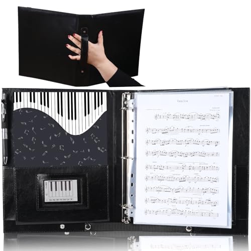 Musfunny Notenmappe für Chornoten: Chormappe Aus PU Leder mit 3 Ringen Griff Und Gummiband – Mappe A4 für Chorsänger Bands und Bühnenauftritte Musfunny Notenmappe für Chornoten: Chormappe Aus PU Leder mit 3 Ringen Griff Und Gummiband – Mappe A4 für Chorsänger Bands und Bühnenauftritte von Musfunny