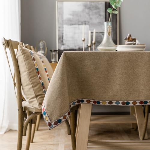 Musihy Tischtücher Hochzeit, 130 x 130 cm Polyester Einfarbig mit Gitterkanten Tischtuch für Küche, Tischdekoration, Picknick, Khaki Musihy Tischtücher Hochzeit, 130 x 130 cm Polyester Einfarbig mit Gitterkanten Tischtuch für Küche, Tischdekoration, Picknick, Khaki von Musihy