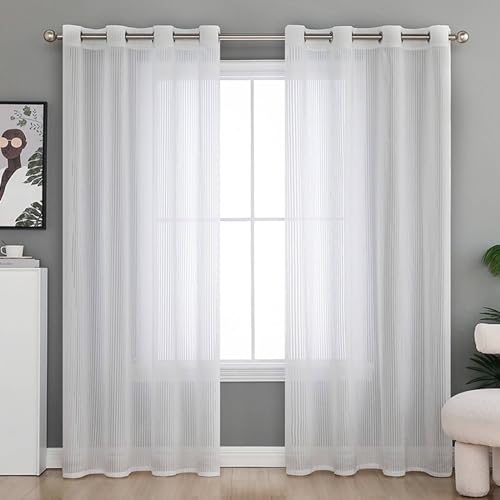 Musihy Voile Vorhänge Für Schlafzimmer, Einfarbige Voile-Vorhänge für Schlafzimmer, Weiß, 86 x 115 cm Musihy Voile Vorhänge Für Schlafzimmer, Einfarbige Voile-Vorhänge für Schlafzimmer, Weiß, 86 x 115 cm von Musihy