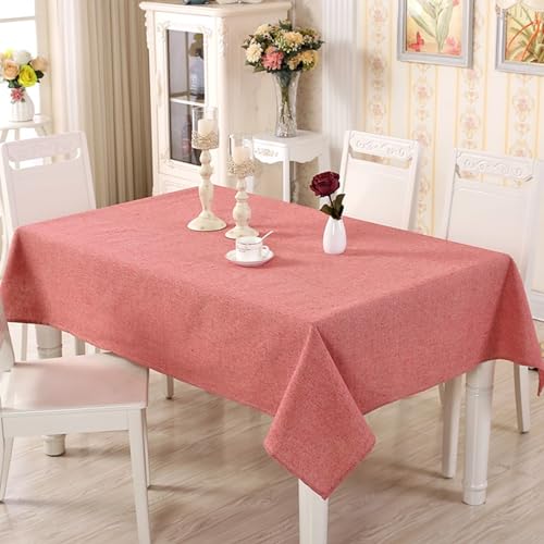 Tischdecke Küche Modern, 100 x 140 cm Baumwolle Leinen Einfarbig Tischtuch für Esszimmer, Hochzeiten oder Haushalt, Koralle Tischdecke Küche Modern, 100 x 140 cm Baumwolle Leinen Einfarbig Tischtuch für Esszimmer, Hochzeiten oder Haushalt, Koralle von Musihy