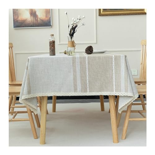 Tischdecke Vintage Landhaus, 140 x 240 cm Baumwolle Leinen Einfaches Flickwerk Tischtuch für Küche, Tischdekoration, Picknick, Leichter Kaffee Tischdecke Vintage Landhaus, 140 x 240 cm Baumwolle Leinen Einfaches Flickwerk Tischtuch für Küche, Tischdekoration, Picknick, Leichter Kaffee von Musihy