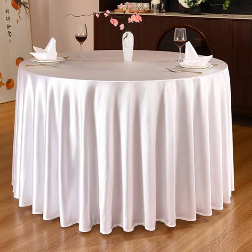 Tischdekoration Wohnzimmer, Runde Tischdecken Dekorative Stofftischdecke für die Küche, Weiß-Rund, 320cm Tischdekoration Wohnzimmer, Runde Tischdecken Dekorative Stofftischdecke für die Küche, Weiß-Rund, 320cm von Musihy