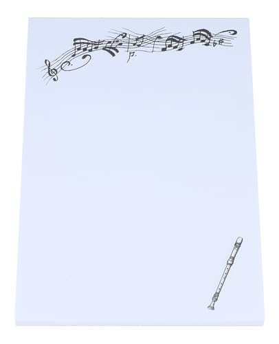 Musikboutique Notizblock DIN A6 mit Noten & Instrumenten (Blockflöte) von Musikboutique