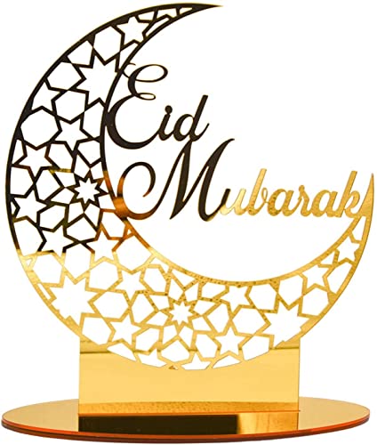 Eid Mubarak Ramadan Tischdekoration, Eid Crafts Eid Mubarak Buchstaben, Monddekoration, Partyzubehör für Kinder, Abend von Musolaree