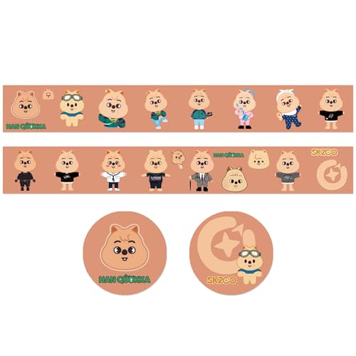 Musolera SKZOO Washi Tape STRAY KIDS ATE Klebeband Papier Dekoratives Masking Tape DIY für Craft Verpackung Scrapbooking Handwerk (Han Quokka) von Musolera