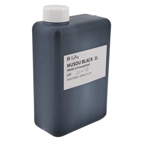 Musou Black Acrylfarbe (1L), das schwärzeste Schwarz der Welt, enthält 1 Liter, Lichtabsorption von 99,4% (sehr hohe Deckkraft), vielfältige Verwendung von Musou Black