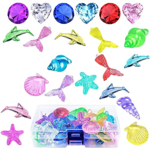 26-teiliges Buntes Tauch-edelstein-poolspielzeug Großen Diamanten, Meerestieren, Edelsteinen, Sommer-Unterwasser-edelstein-Set Für Kinder, Schwimmbad-partygeschenke von Muteitt