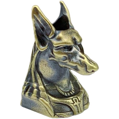 Altes Ägypten Todesgott Anubis Kopf Messing Messerperlen DIY Paracord Perlen Messer Lanyard Perlen Anhänger Für Schlüsselanhänger Schmuck DIY Zubehör von Muteitt