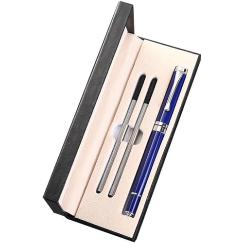 Luxuriöser Kugelschreiber, 1,0 Mm Business-Kugelschreiber Aus Metall 2 Ersatzminen, Schwarzer Tintenstift, Glatt Schreibender Tintenroller, Kugelschreiber von Muteitt