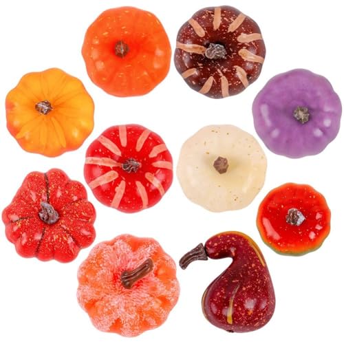 Muteitt 10 Stück Mini-künstlkürbisse, Herbsternte-kürbisse, Dekorative Kunstkürbisse Für Herbsthochzeiten, Halloween, Erntedankfest-Dekoration Muteitt 10 Stück Mini-künstlkürbisse, Herbsternte-kürbisse, Dekorative Kunstkürbisse Für Herbsthochzeiten, Halloween, Erntedankfest-Dekoration von Muteitt