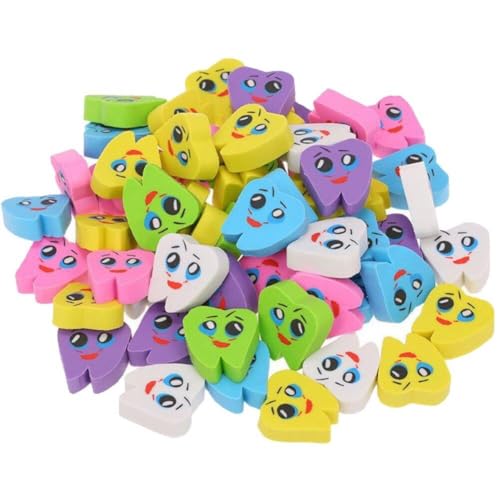 Muteitt 100 Stück Mini-radiergummis Für Kinder, Neuartige Zahnförmige Radiergummis, Süße Kleine Radiergummis Für Schüler, Zuhause, Schule, Klassenzimmer, Belohnungen, Preise, Partygeschenke Muteitt 100 Stück Mini-radiergummis Für Kinder, Neuartige Zahnförmige Radiergummis, Süße Kleine Radiergummis Für Schüler, Zuhause, Schule, Klassenzimmer, Belohnungen, Preise, Partygeschenke von Muteitt