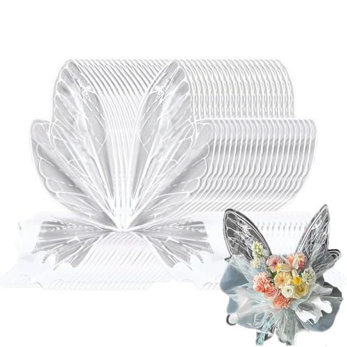 Muteitt 40 Stück Schmetterlings-Blumen-Geschenkpapier, Koreanischer Stil, Wasserdicht, Halbtransparent, Blumen-Geschenkpapier, Blumenstrauß-zubehör von Muteitt