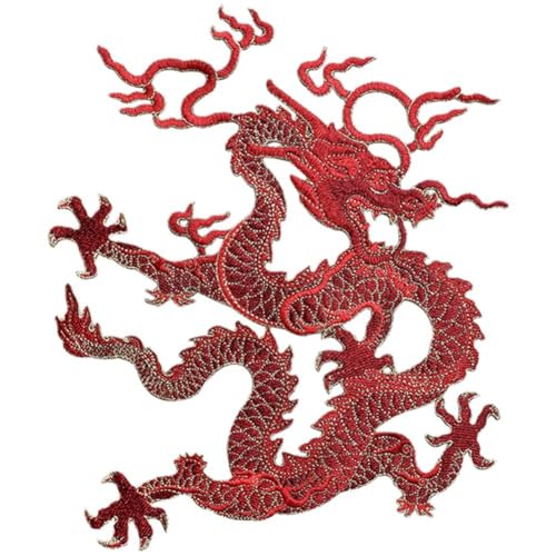 Muteitt Drachen Bestickte Aufnäher, Drachen-Abzeichen Zum Aufnähen, Chinesischer Drache, Bestickte DIY-Applikationen Für, Hüte, T-Shirts, Basteldekorationen Muteitt Drachen Bestickte Aufnäher, Drachen-Abzeichen Zum Aufnähen, Chinesischer Drache, Bestickte DIY-Applikationen Für, Hüte, T-Shirts, Basteldekorationen von Muteitt